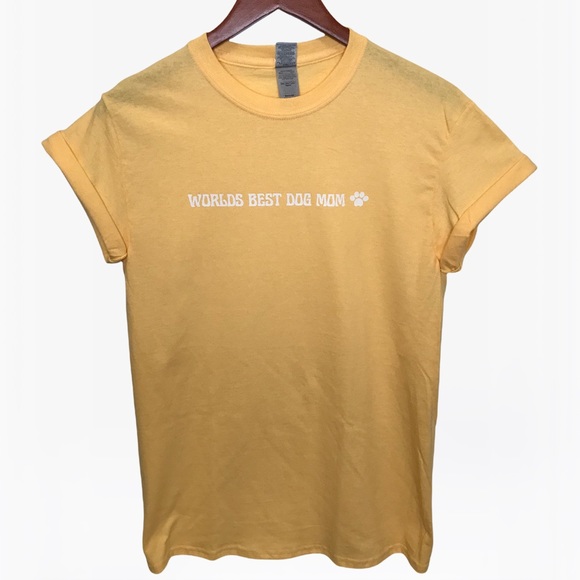 WORLDS BEST DOG MOM Unisex Adult 100% Cotton Crewneck T-Shirts - Various - Picture 3 of 11